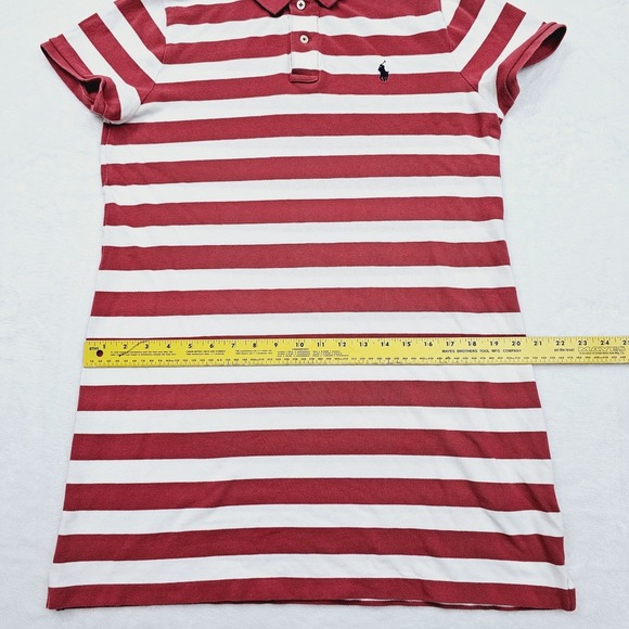 Polo Ralph Lauren Womens XL Mesh Mini Dress Red Striped Preppy Ivy Coastal - Picture 7 of 9